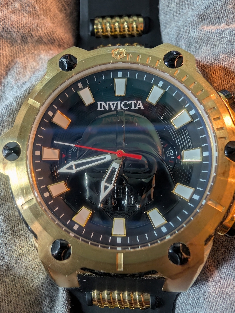 Limited Edition Invicta Black Dial Gold-Tone Bezel Star Wars Darth Vader Watch